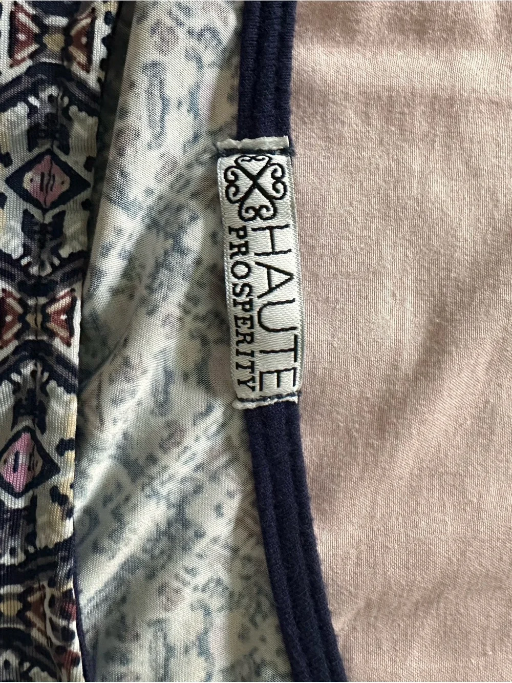 Women's Navy Patterned Dress - Haute prosperity Brand